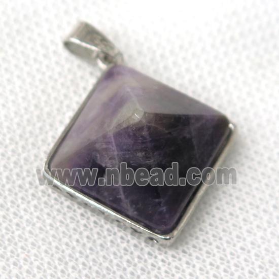 purple Amethyst pyramid pendant