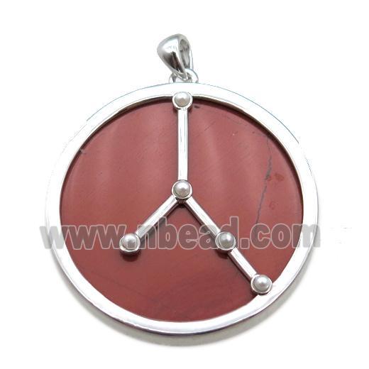 Red Jasper Cancer pendant, circle