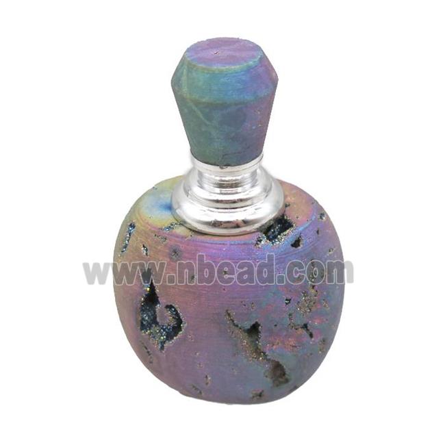 rainbow Agate Druzy perfume bottle charm without hole