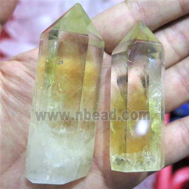 yellow Citrine point bullet Tower Undrilled