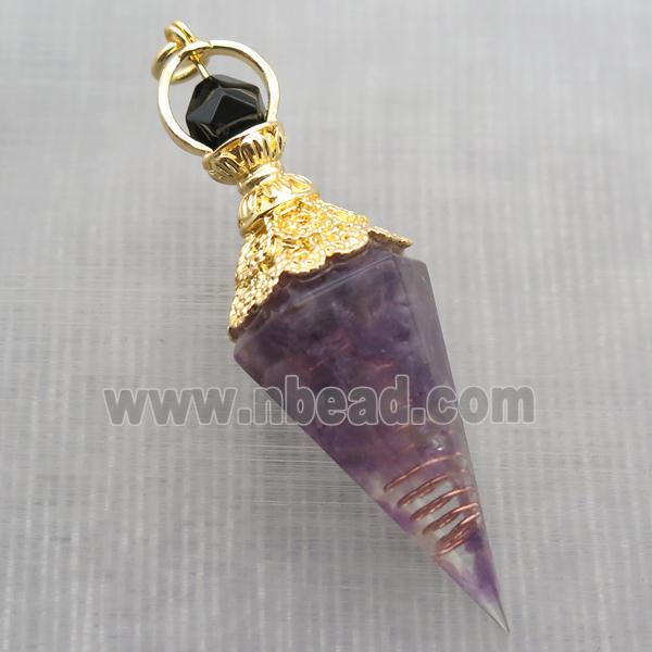 purple Amethyst chips pendulum pendant