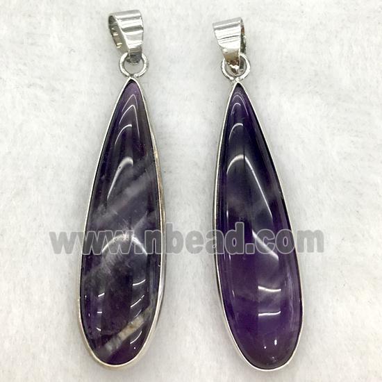 purple amethyst teardrop pendant