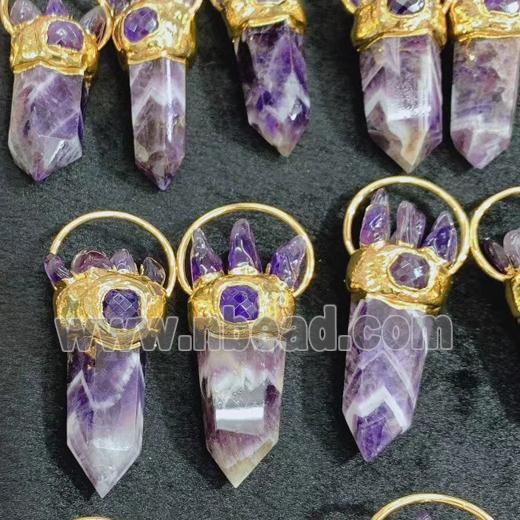 Amethyst pendant, gold plated