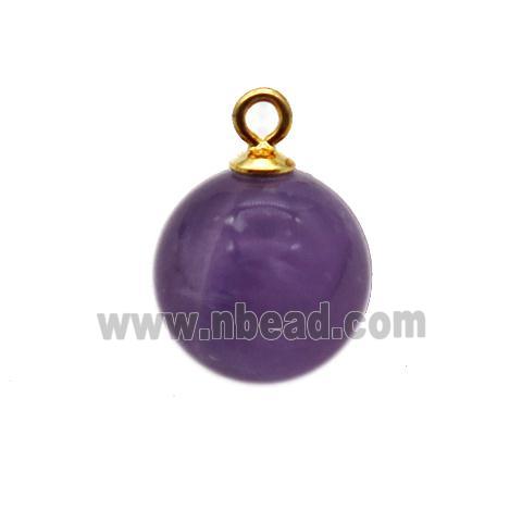 round purple Amethyst ball pendant