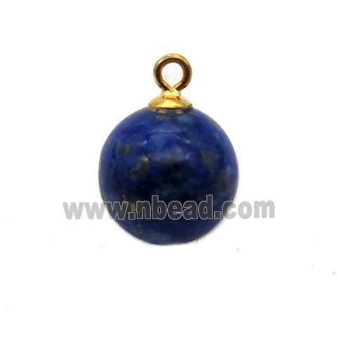 round blue Lapis Lazuli ball pendant