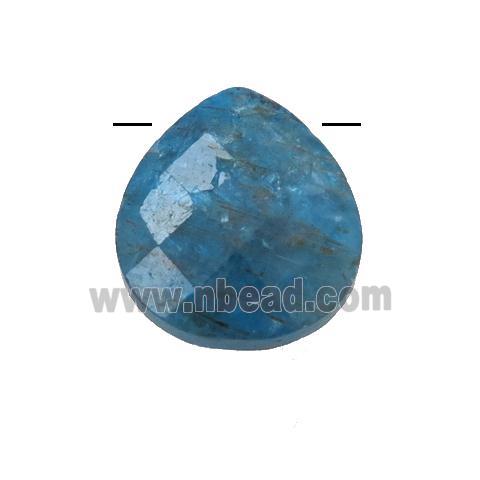 blue Apatite pendant, faceted teardrop