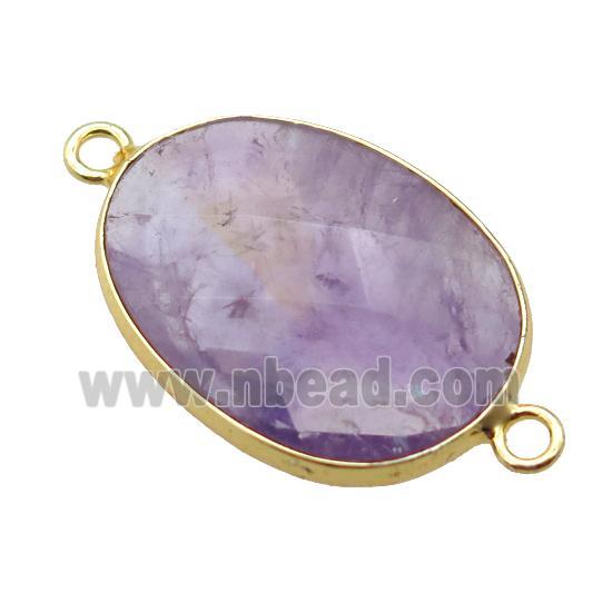 purple Amethyst oval connector