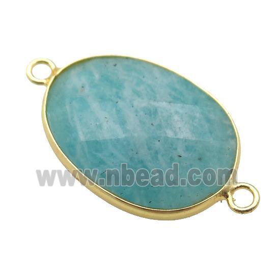 green Amazonite oval connector