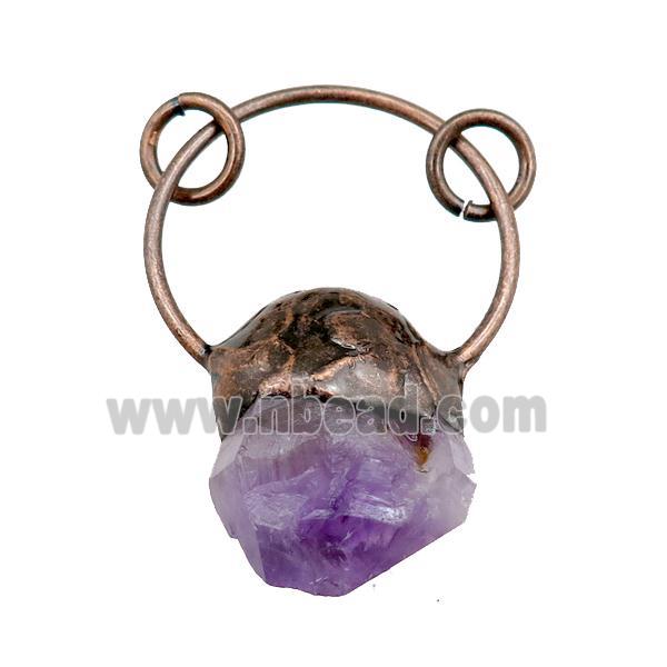 purple amethyst pendant, antique red