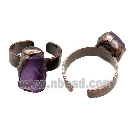 Amethyst Rings, adjustable, antique red