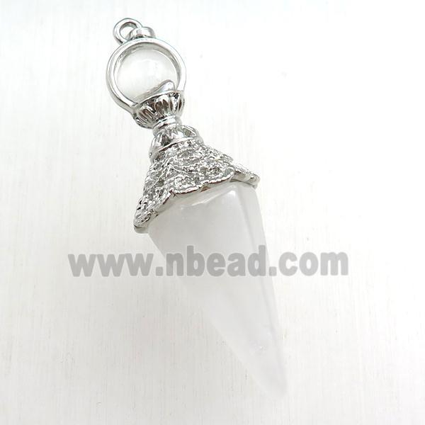 clear quartz pendulum pendant