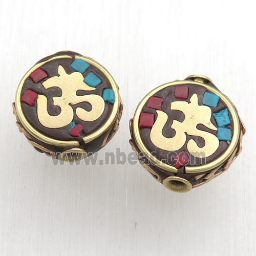 tibetan beads, brass, circle
