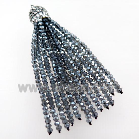 Tassel pendant with crystal glass