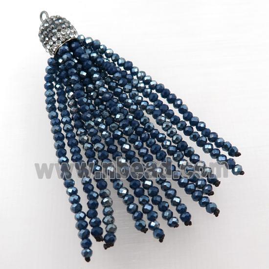 Tassel pendant with crystal glass