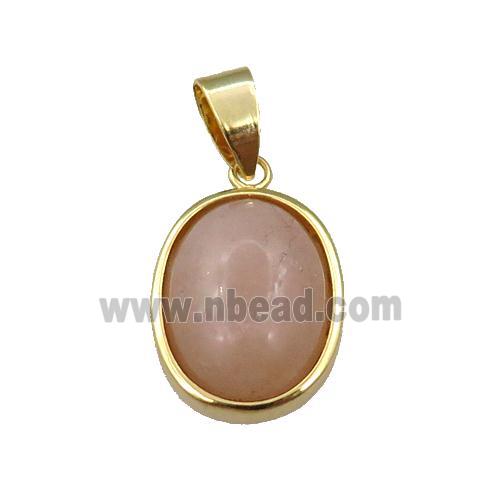 peach moonstone oval pendant