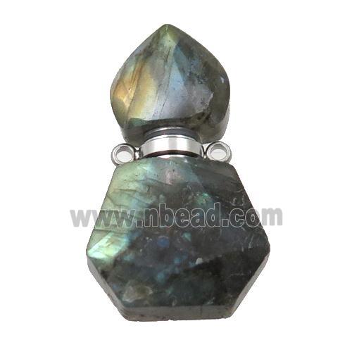 Labradorite perfume bottle pendant