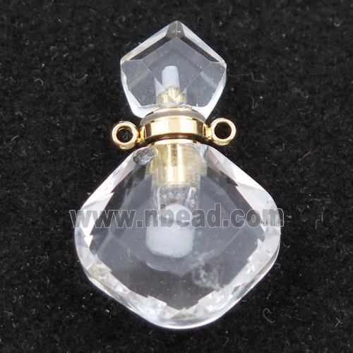 clear Quartz perfume bottle pendant