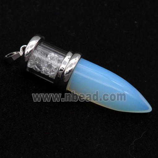 white Opalite bullet pendant