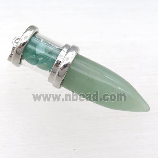green Aventurine bullet pendant