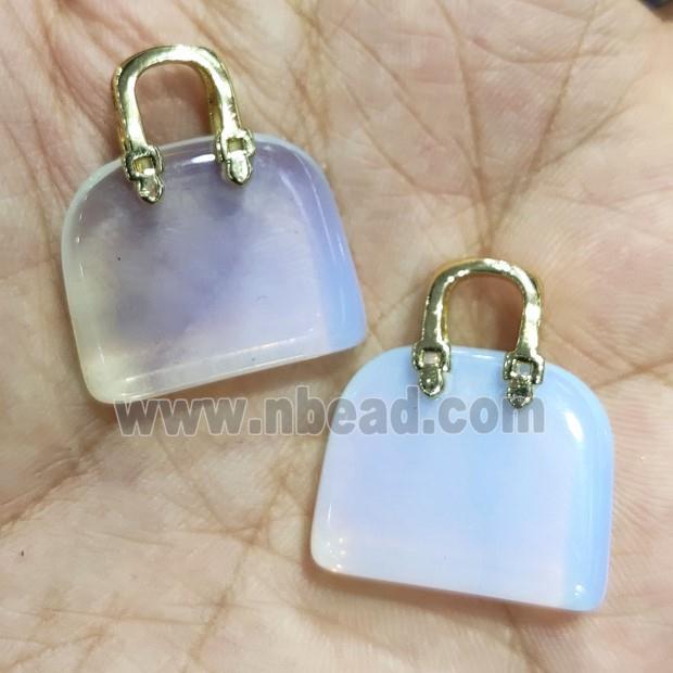 white Opalite bag pendant