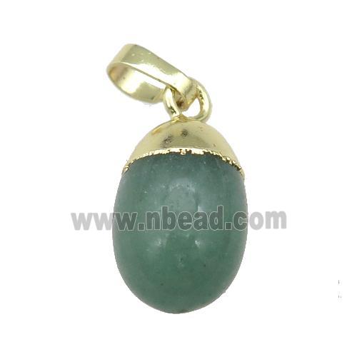 green Aventurine egg pendant, gold plated