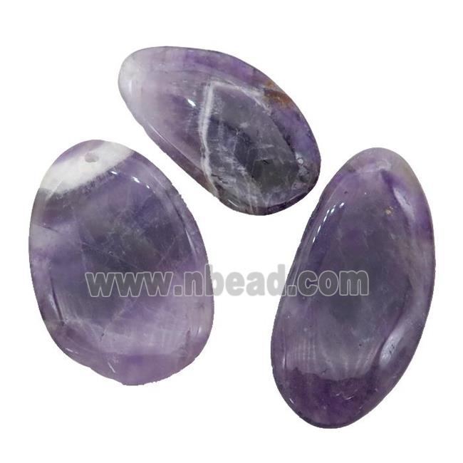 purple Amethyst slice pendant, freeform