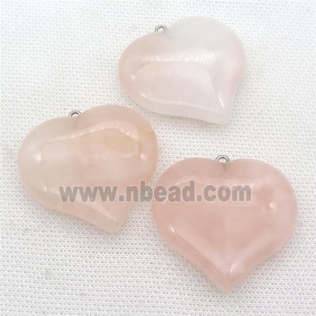 pink Rose Quartz heart pendant