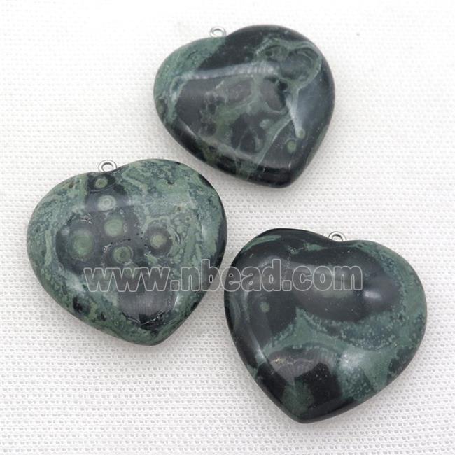 green Kambaba Jasper heart pendant