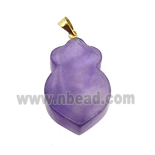 Purple Amethyst Shield Pendant