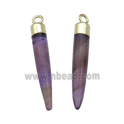 Purple Amethyst Bullet Pendant Gold Plated