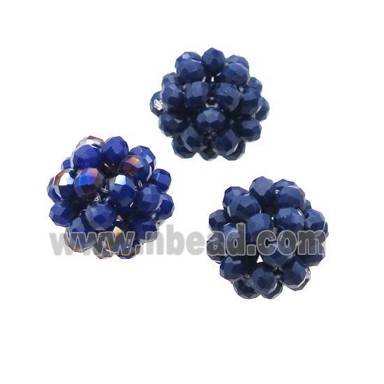 Lapisblue Crystal Glass Ball Cluster Beads