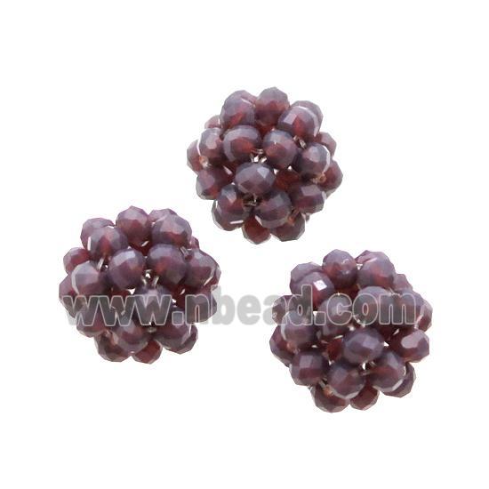 Amethyst Crystal Glass Ball Cluster Beads