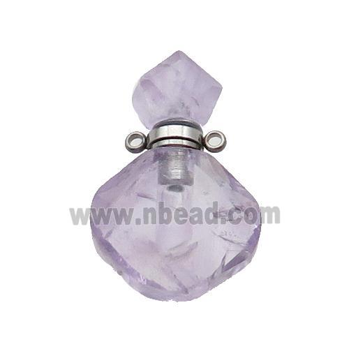 Natural Amethyst Perfume Bottle Pendant Purple