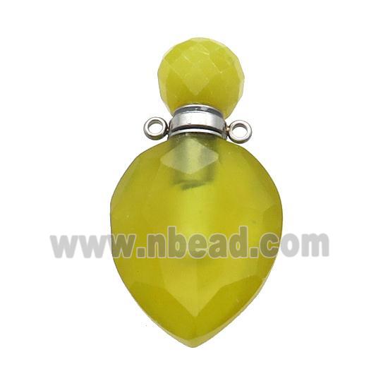 Natural Lemon Jade Perfume Bottle Pendant