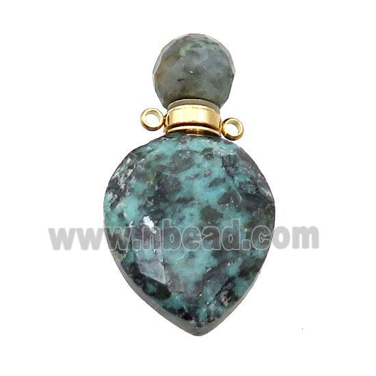 Natural Green African Turquoise Perfume Bottle Pendant