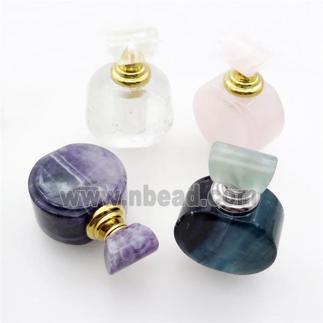Mix Gemstone Perfume Bottle Pendant