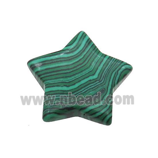 Synthetic Malachite Star Pendant Undrilled Green
