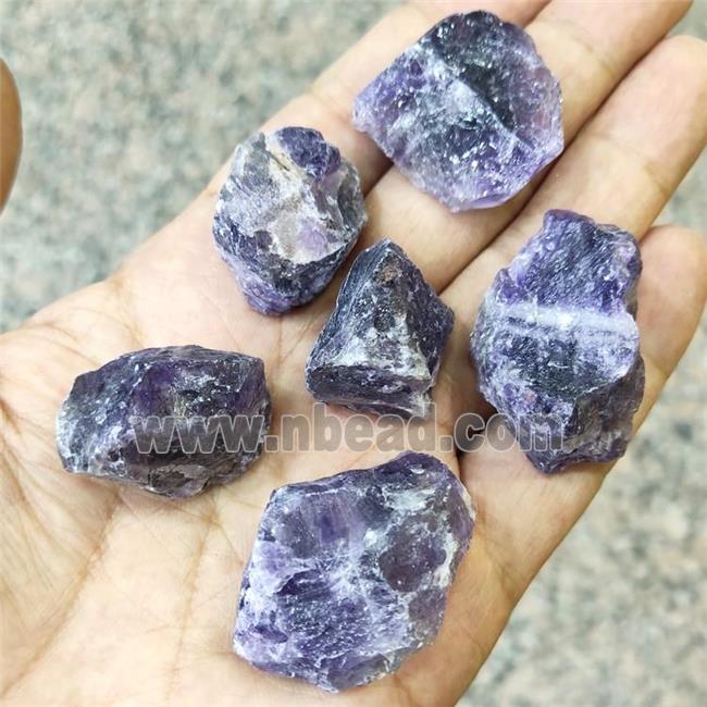 Natural Amethyst Nugget Pendant Purple Freeform Nohole