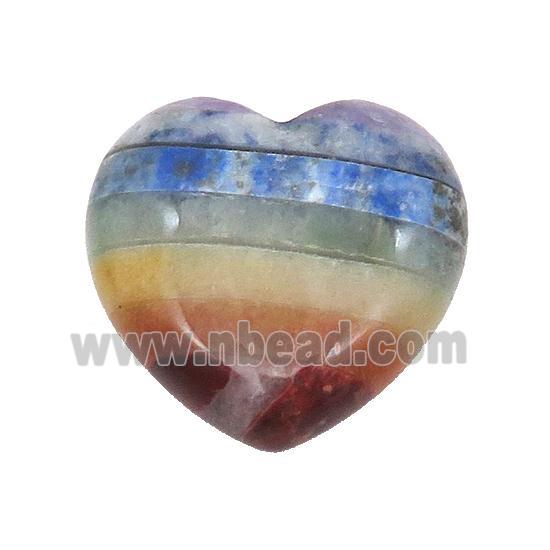 Gemstone Chakra Heart Pendant Yoga Multicolor Undrilled Nohole