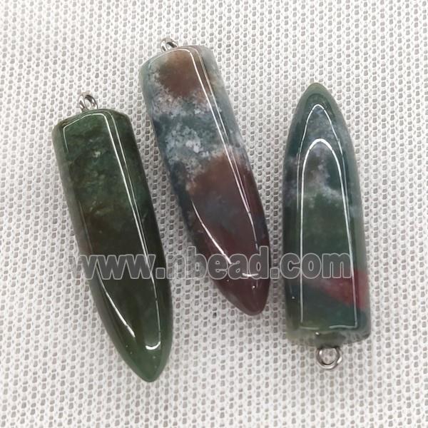 Natural Indian Agate Bullet Pendant