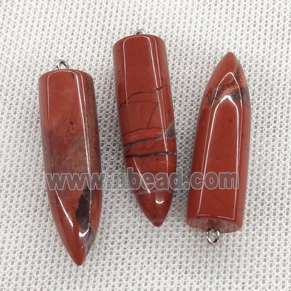 Natural Red Jasper Bullet Pendant
