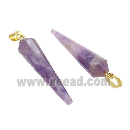 Natural Amethyst Pendulum Pendant Purple