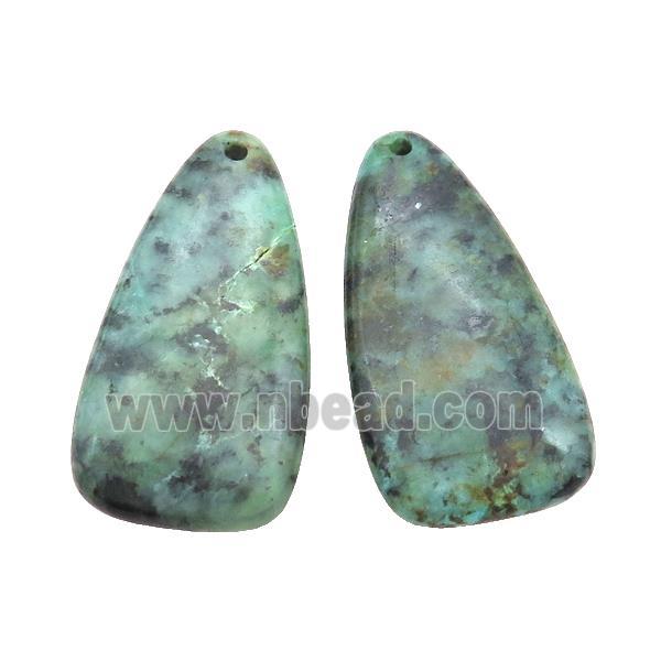 Natural Green African Turquoise Teardrop Pendant