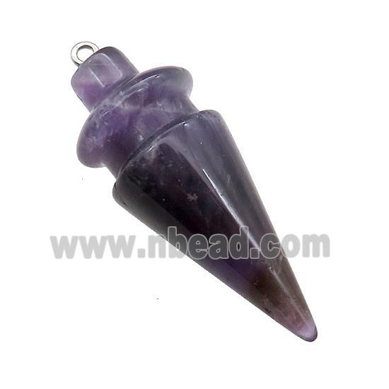 Natural Purple Amethyst Pendulum Pendant