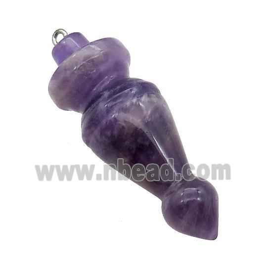 Natural Purple Amethyst Pendulum Pendant