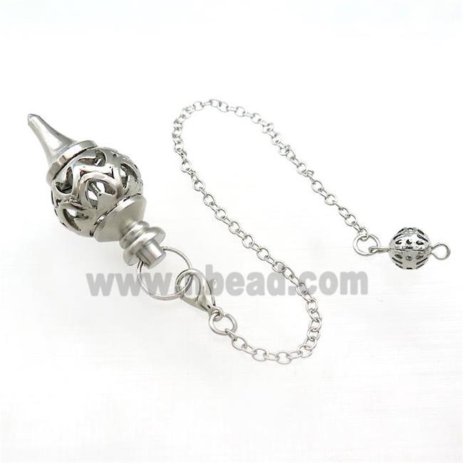 Alloy Pendulum Pendant With Chain Hollow Platinum Plated