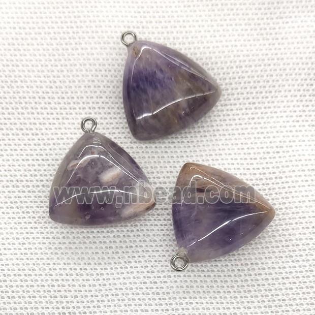 Natural Purple Amethyst Triangle Pendant