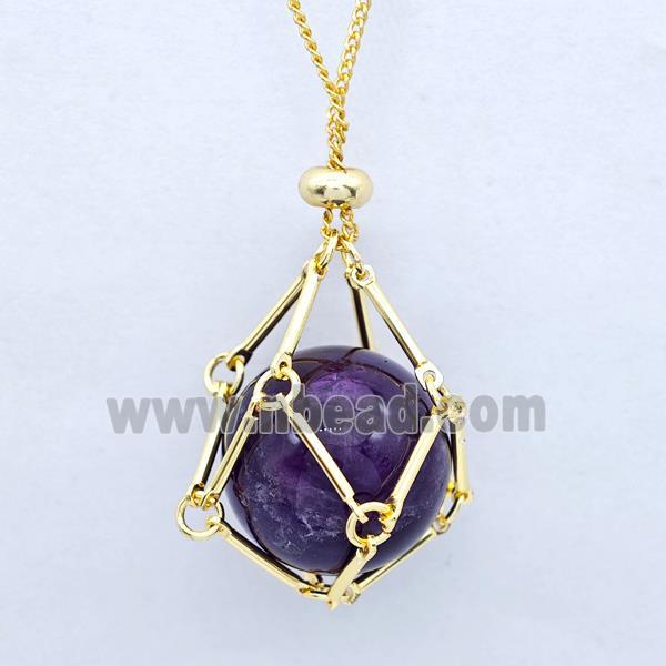 gemstone necklace, gold plated