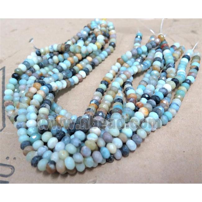 Amazonite Beads, faceted rondelle