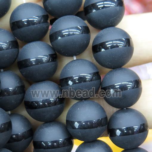 matte black agate onyx Beads, round